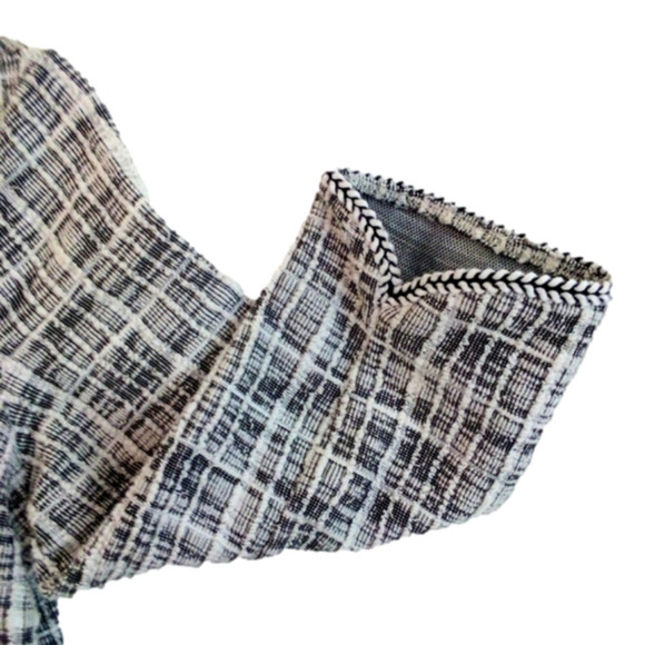 2 For $35 MAX Studio Norstroms Checker Knit top 3/4 Slv Black/wh  Sz S LIKE NEW - Picture 5 of 14